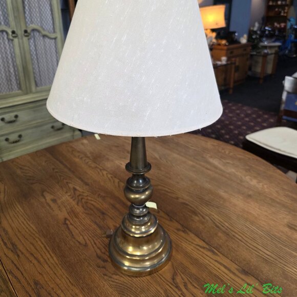 Vintage STIFFEL Brass Table Lamp MCM Regency French - Picture 3 of 4